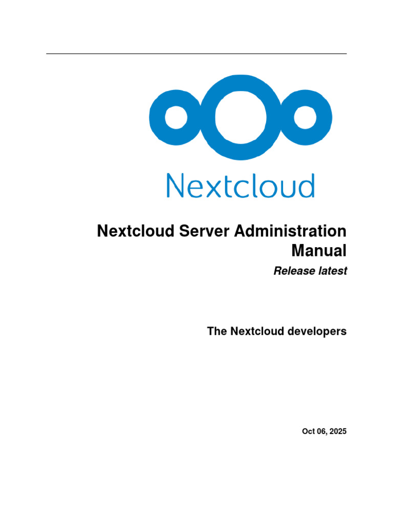 Nextcloud Server Administration Manual | PDF | Desktop Environment ...
