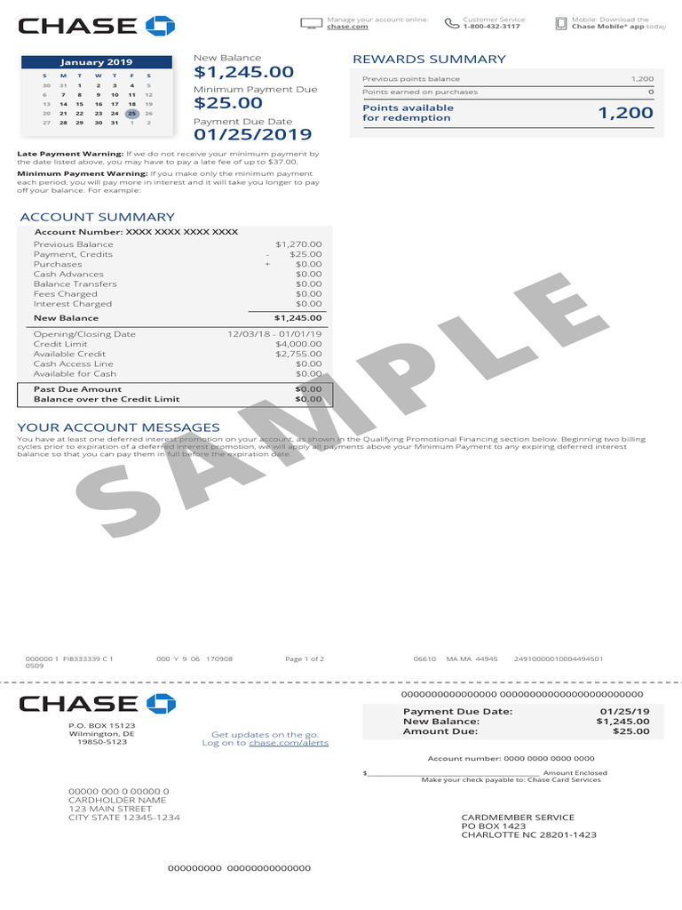 paperless_statements_chase_sample | PDF | Credit Card