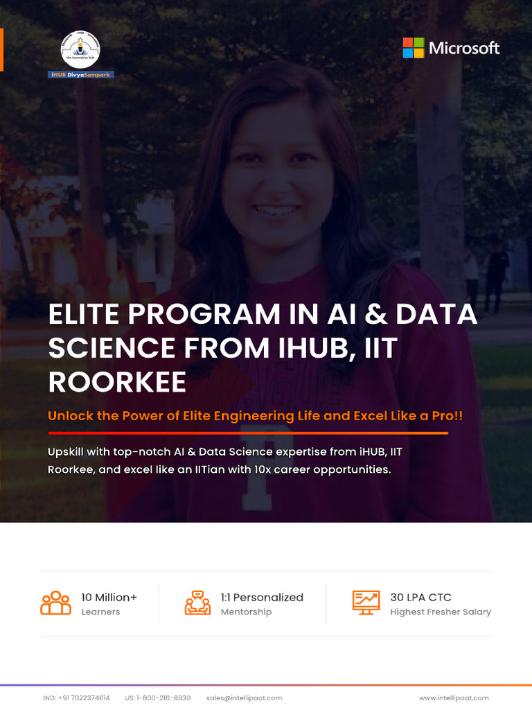 Elite Program in AI Data Science From Ihub IIT Roorkee Brochure | PDF ...