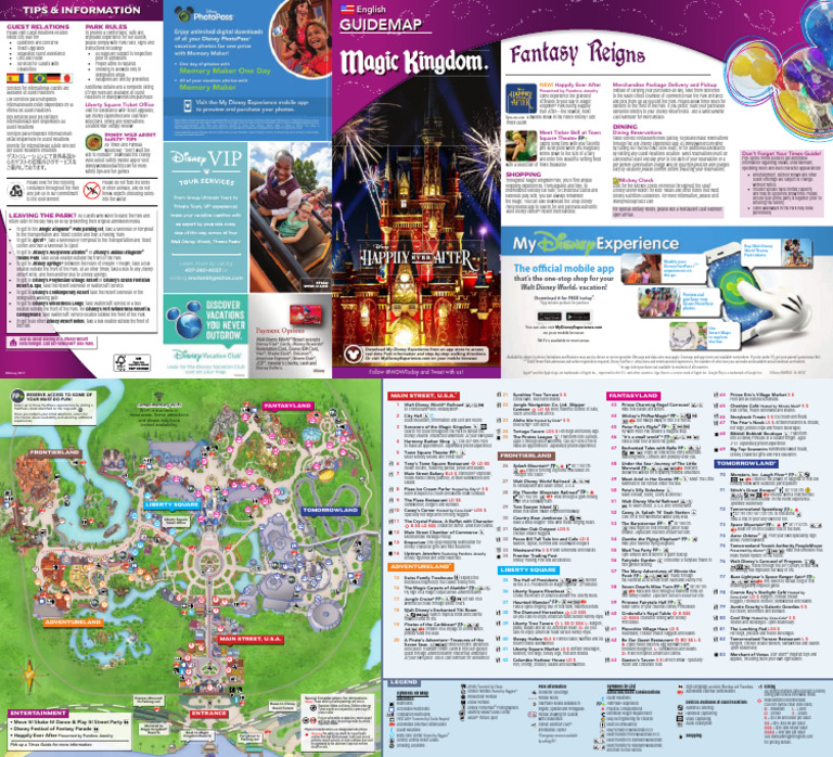 Printable Magic Kingdom Map PDF 2024 (1) | PDF | The Walt Disney ...