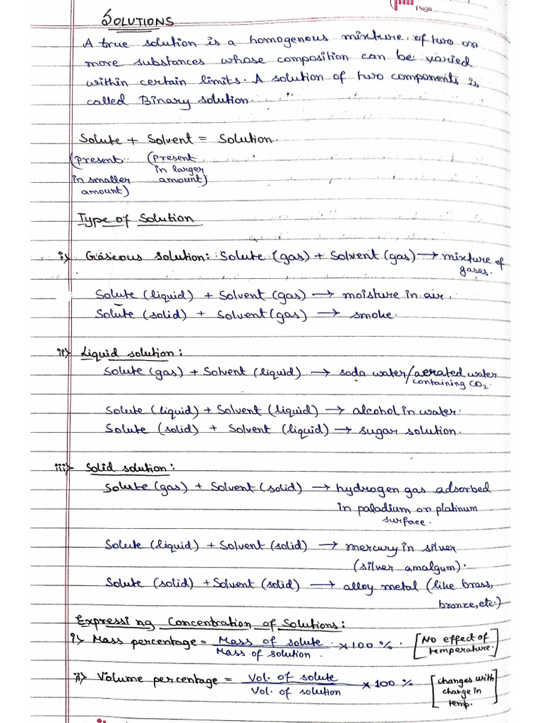 Class 12- Solutions 1 | PDF