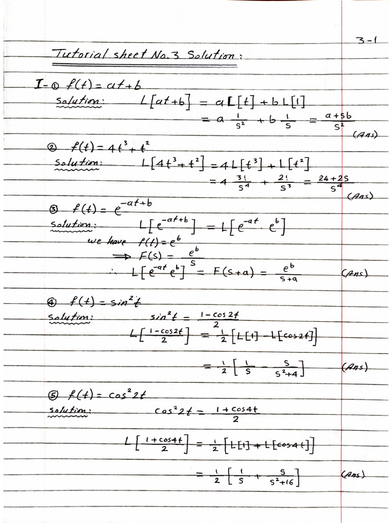 Sheet No. 3 Solution | PDF