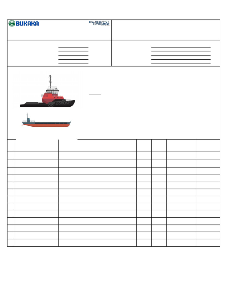 HSE-FM-056 Inspection Checklist Tug Boat & Barge | PDF