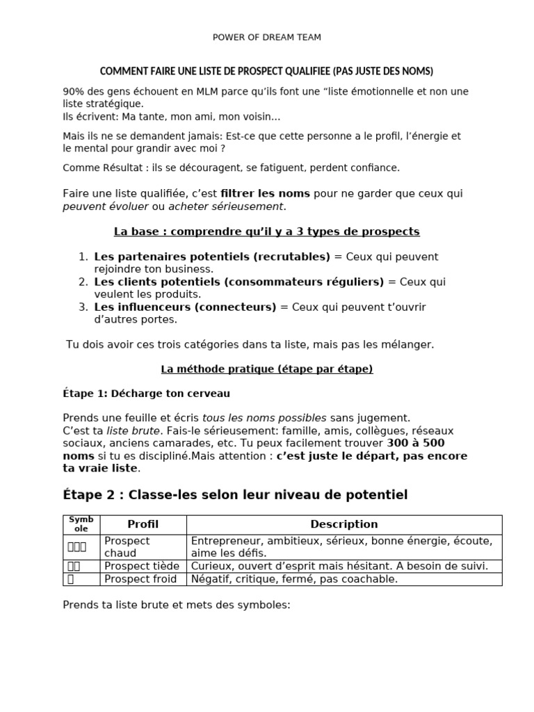 Comment Faire Une Liste de Prospect Qualifiee - Copie | PDF