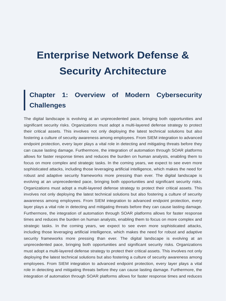 Enterprise Network Security Framework | PDF | Security | Computer Security