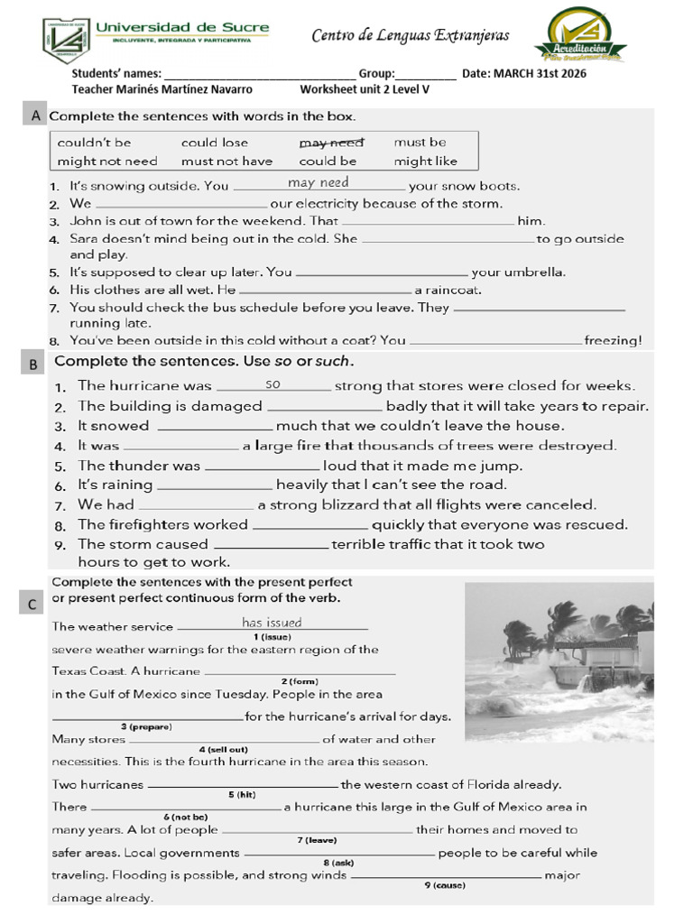 Unit 2 Worksheet Level v (1) | PDF