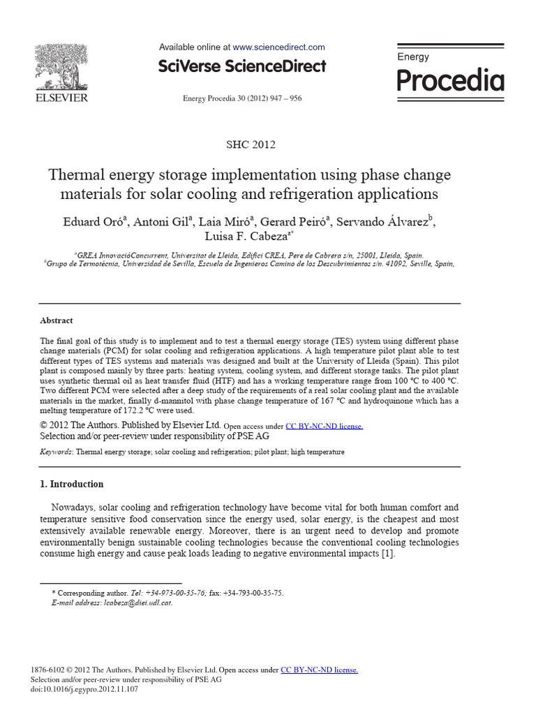 Thermal Energy Storage Implementation Us | PDF | Heat Transfer | Heat