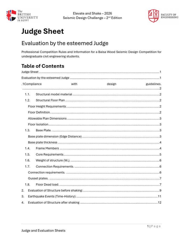 04 - Judge Sheet - Elevate and Shake 2026 | PDF | Earthquakes ...