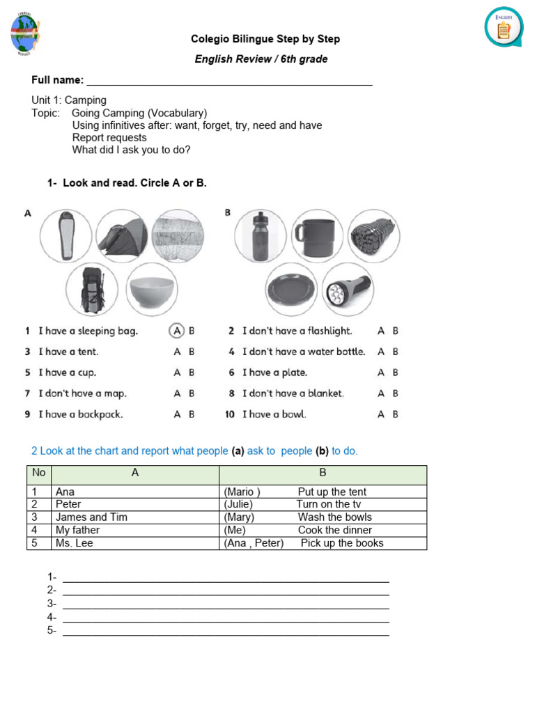 Guía de Inglés 6to Grado | PDF