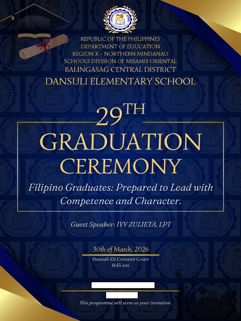 Graduation Program in Blue and Gold Elegant and Formal Style FINAL | PDF