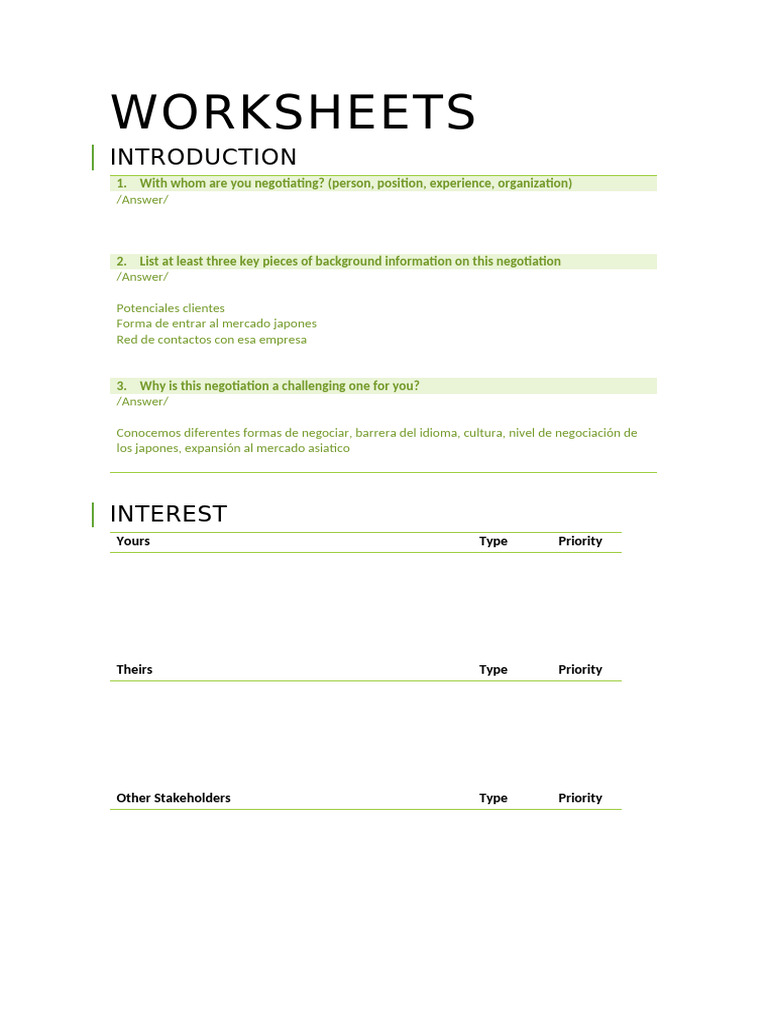 Worksheets | PDF