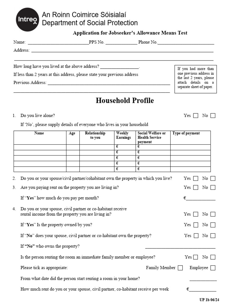 UP 01b 06-24 - Means Test Application Form JA PDF Editable | PDF ...