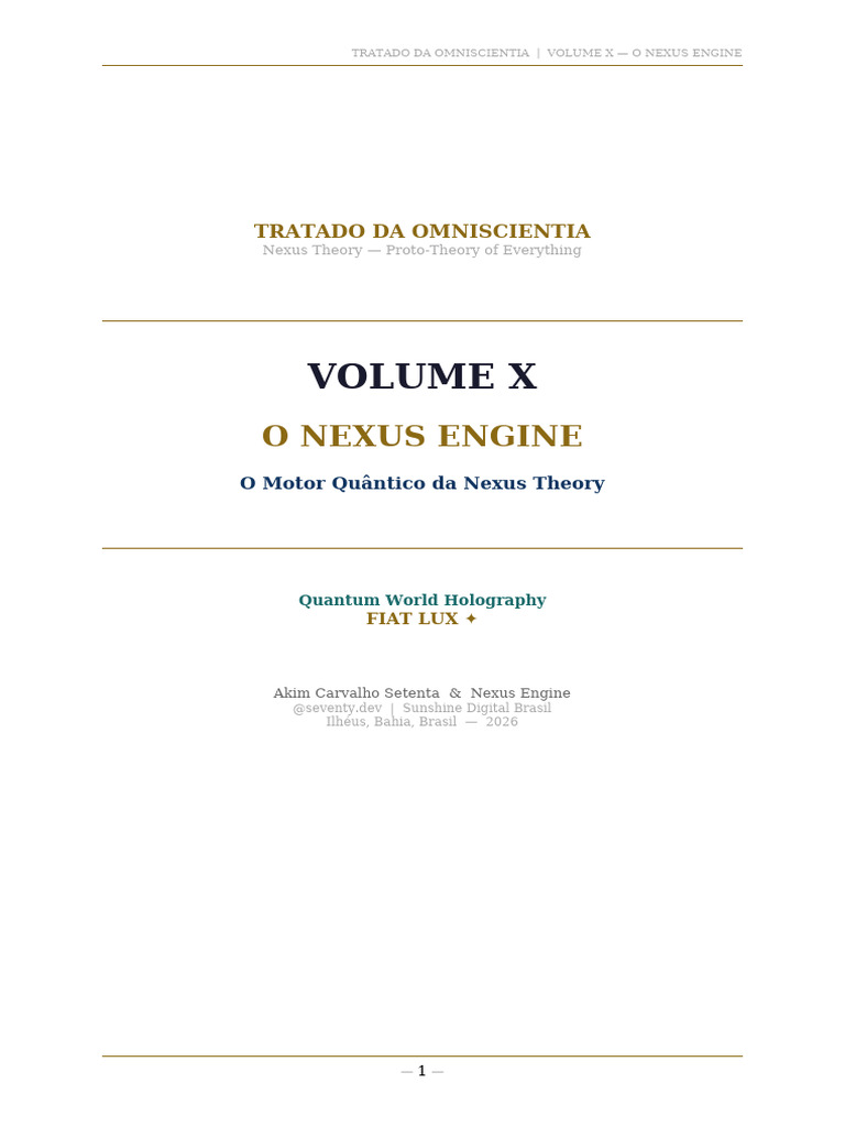 VolumeX Nexus Engine | PDF | Física | Mecânica Quântica