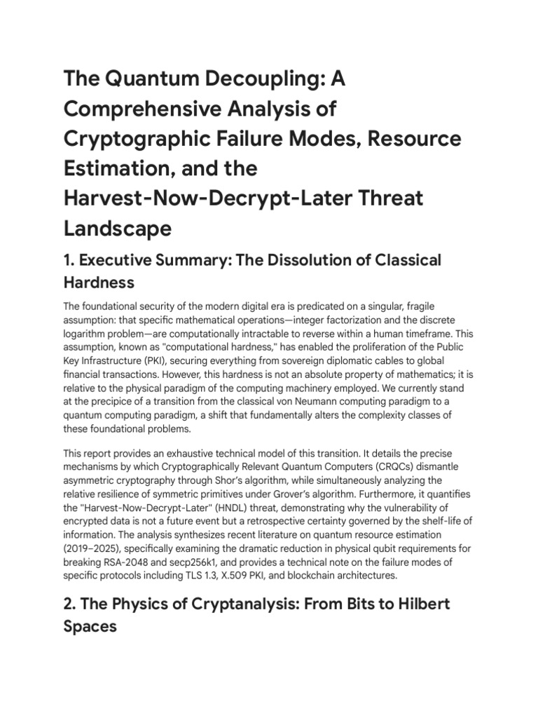Quantum Computing's Impact on Cryptography | PDF | Quantum Computing ...
