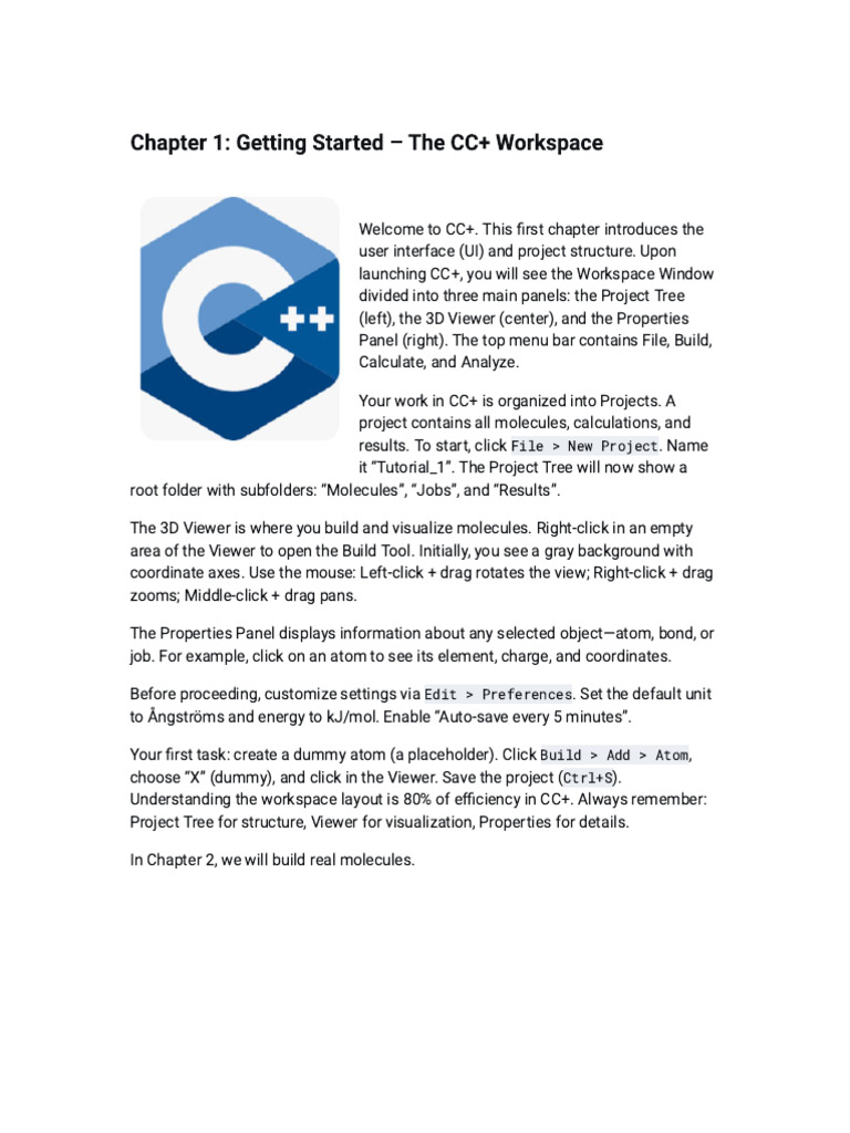 Chapter 1_ Getting Started – the CC+ Workspace | PDF
