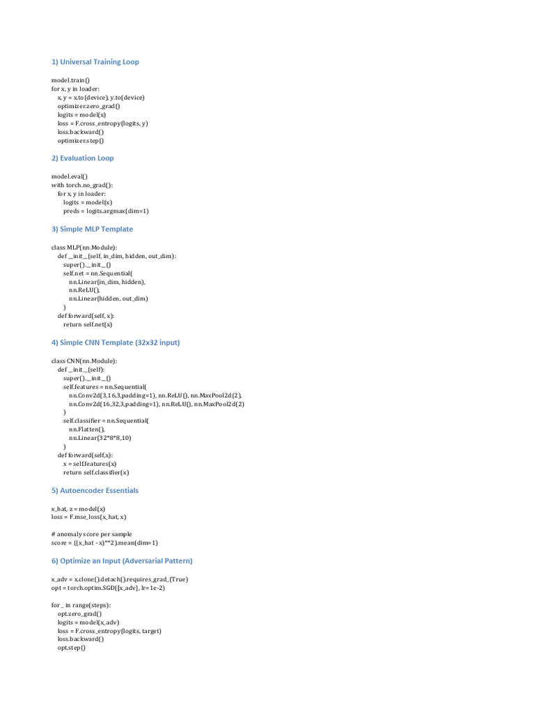 Deep Learning Part5 Coding Cheat Sheet | PDF