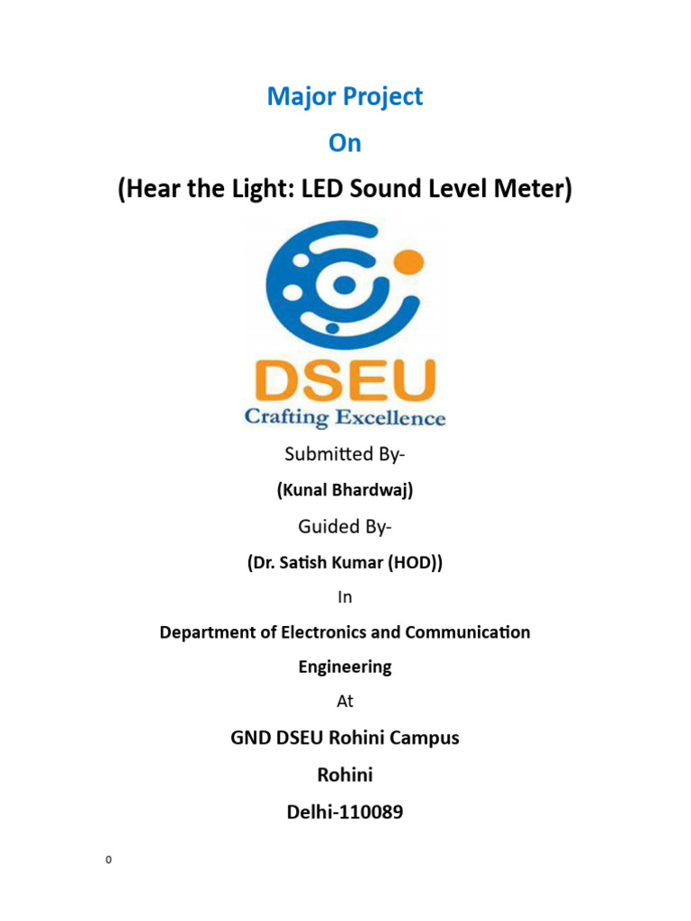 Major Project Kunal | PDF | Light Emitting Diode | Sound