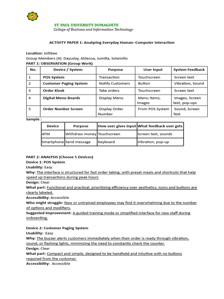1 HCI Analyzing HCI | PDF | Point Of Sale | Touchscreen