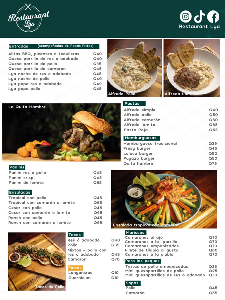 Menu Lya - Nov 2024 | PDF | Taco | filete