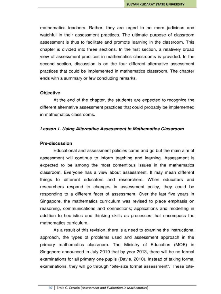 Assessment and Evaluation in Mathematics Module-5 | PDF
