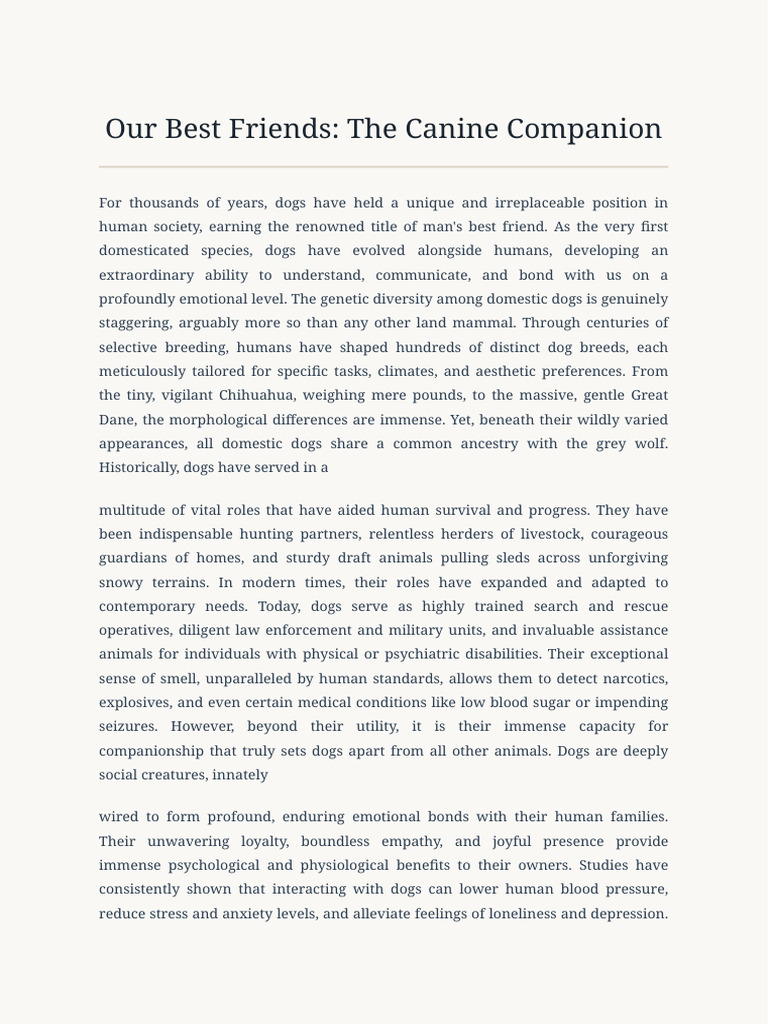Dogs Essay v2 | PDF | Dogs | Pet