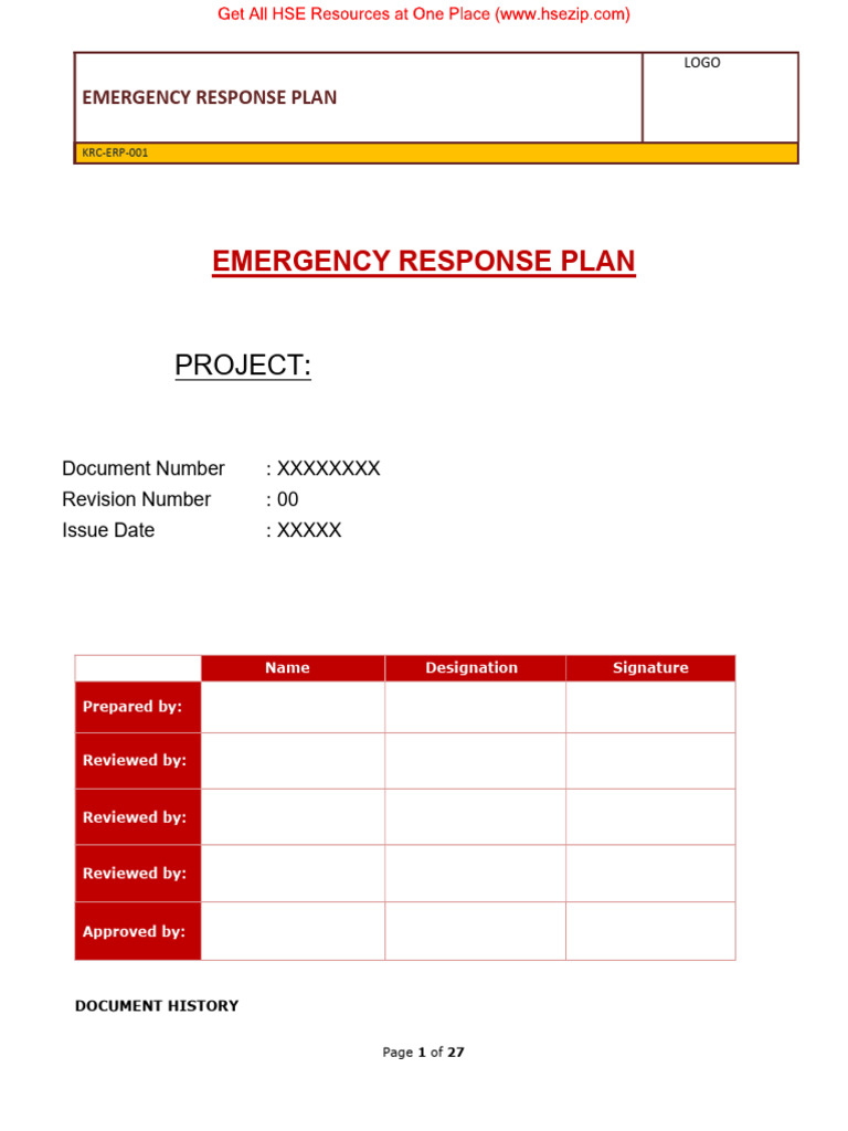 Emergency Response Plan | PDF | Emergency | First Aid