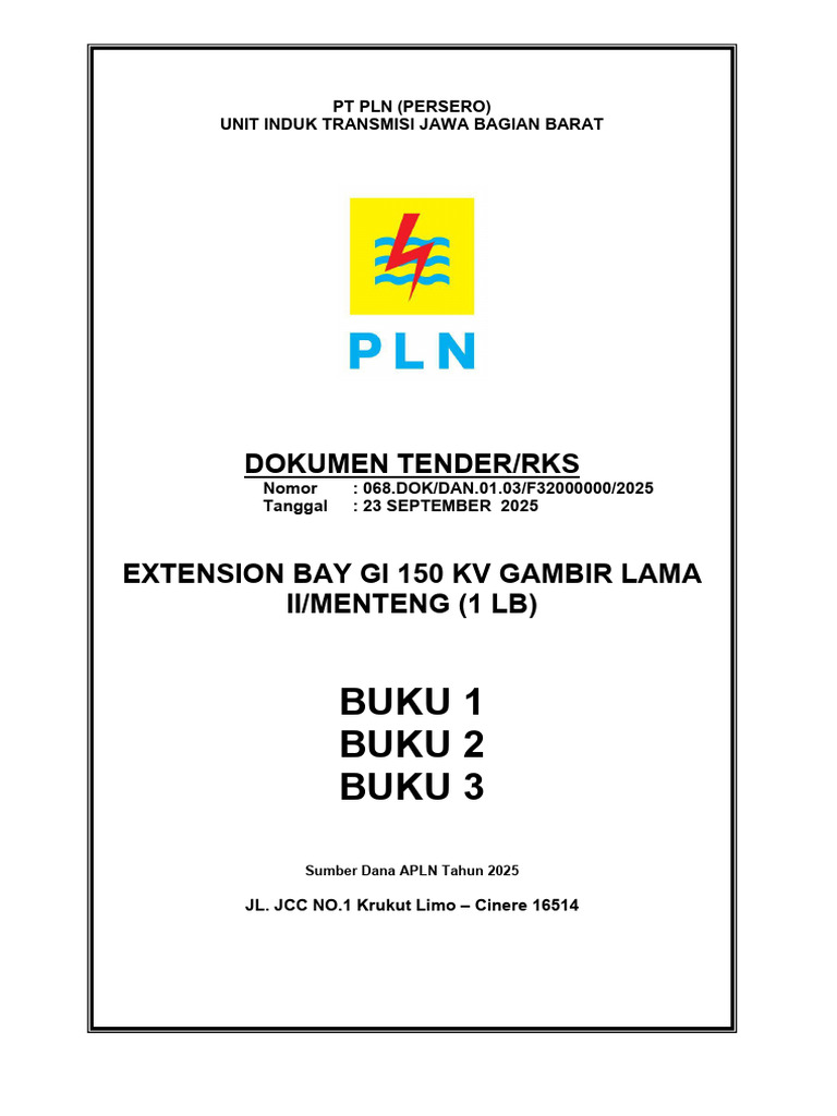 DOK Tender (RKS) Rekondisi Ext GI Menteng | PDF