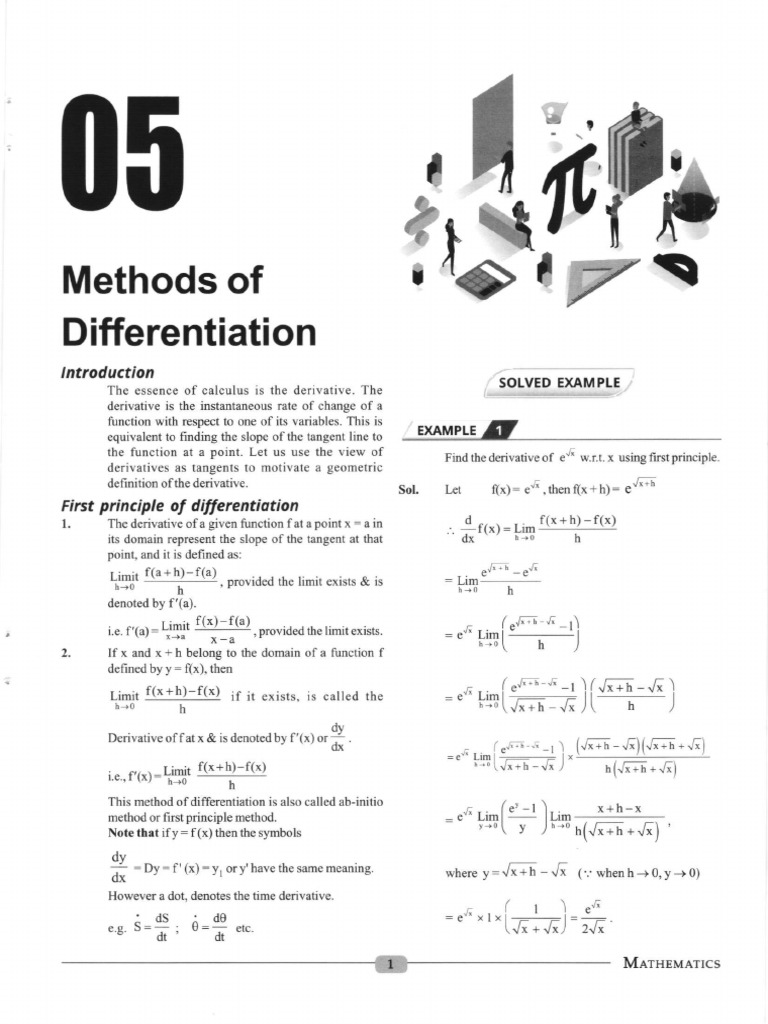 XII - Maths - Methods of Differentiations | PDF