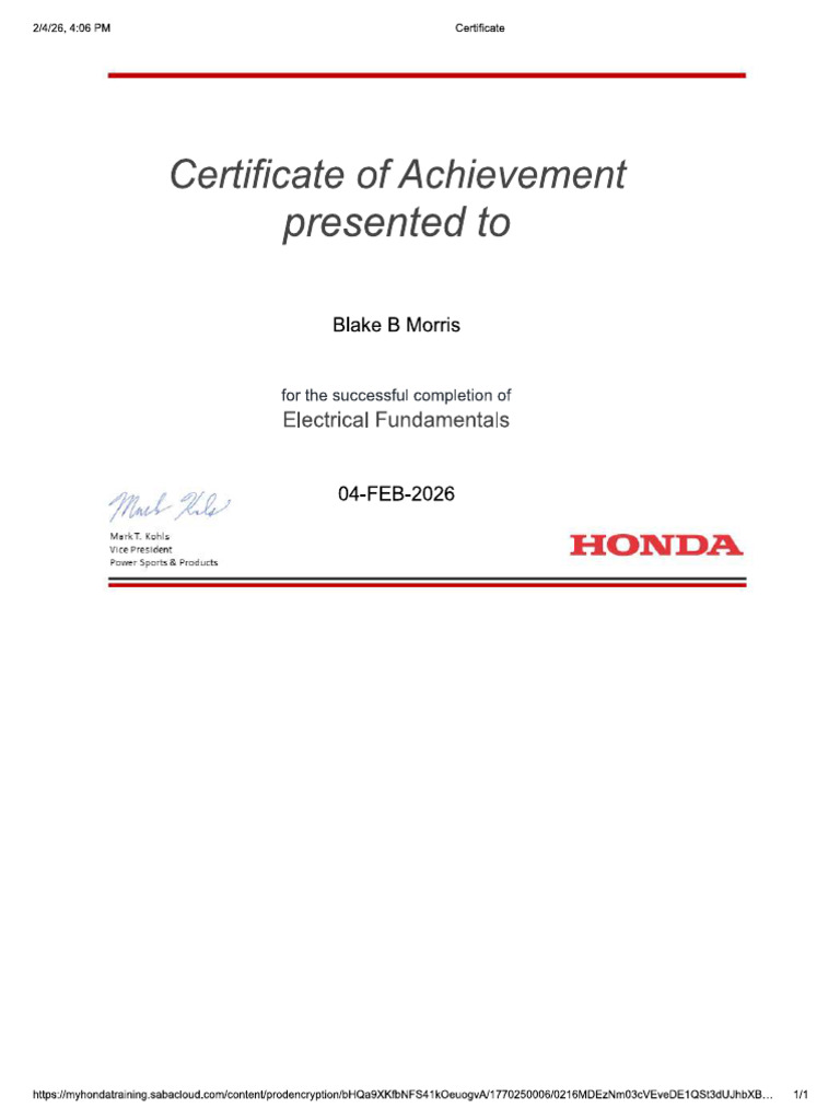 Electrical Fundamentals Cert | PDF