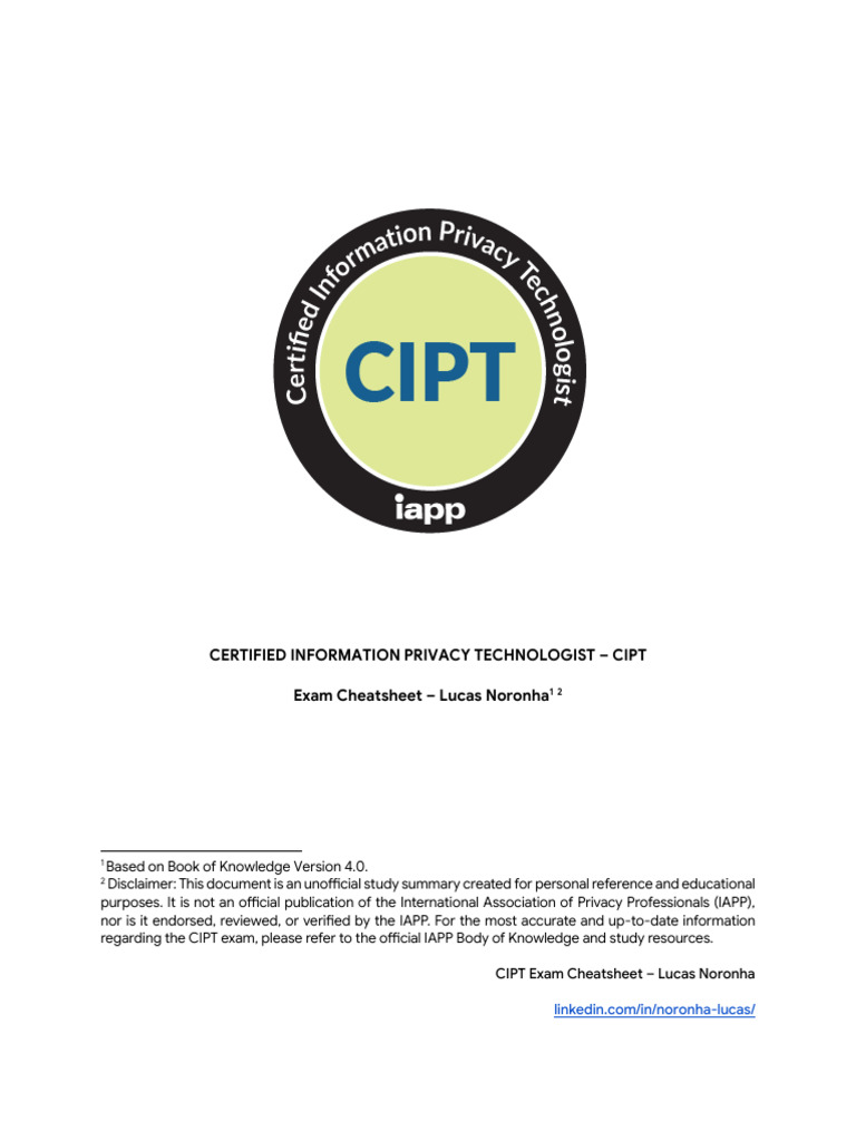 CIPT Exam Cheatsheet - Lucas Noronha PDF | PDF | Key (Cryptography ...