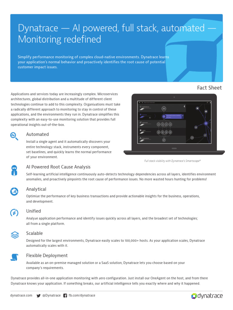 Dynatrace Saas Fact Sheet | PDF | Artificial Intelligence ...