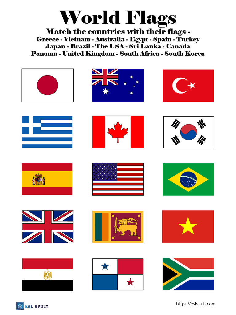 World Flags Worksheet | PDF