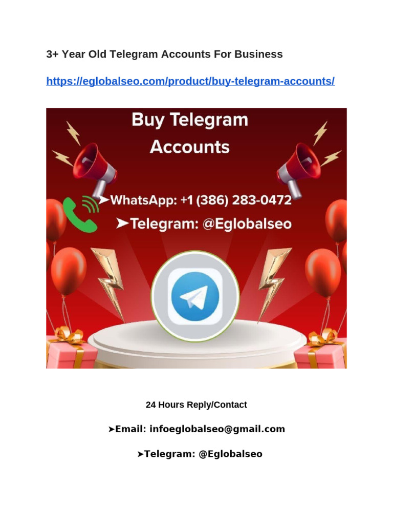 3+ Year Old Telegram Accounts for Business | PDF | Internet Bot | Computing