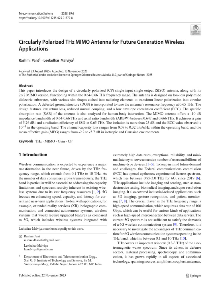 LDM_Rashmi_2025_TS_paper | PDF | Antenna (Radio) | Terahertz Radiation