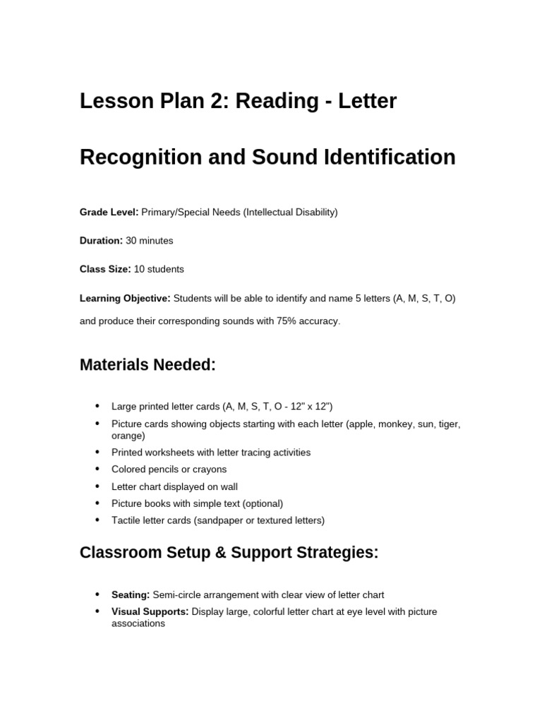 Lesson Plan 2_ Reading - Letter Recognition and Sound Identification ...