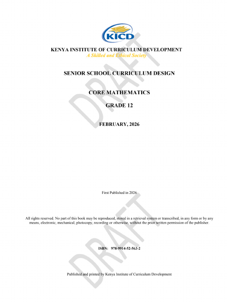 Core Mathematics Grade 12 - Feb 2026 | PDF