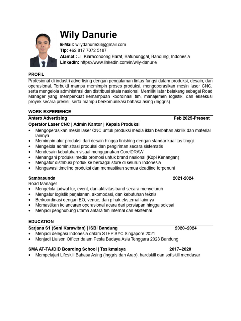 CV Motivation Letter Wily | PDF