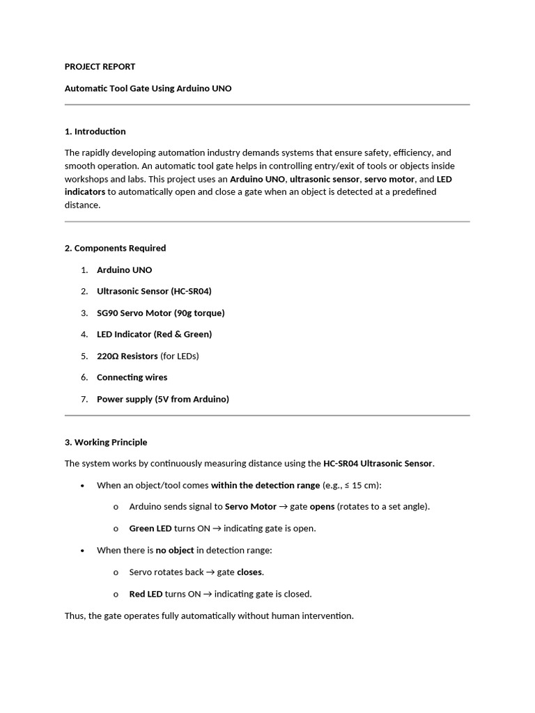Project Report Atg 2025 | PDF | Arduino | Automation