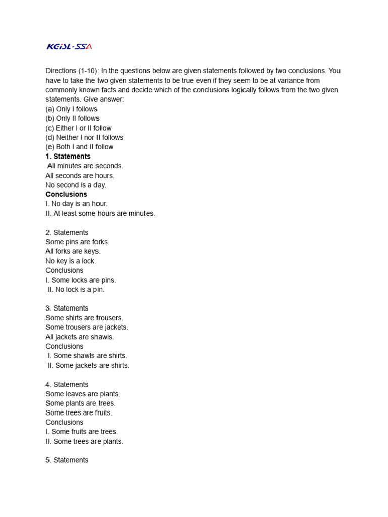 Syllogism Practice Q | PDF