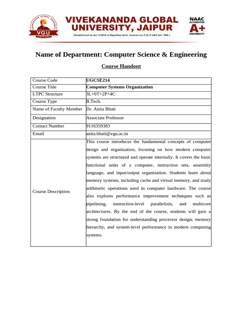1767601067_UGCSE214 CSO Course Handout | PDF | Cpu Cache | Central ...