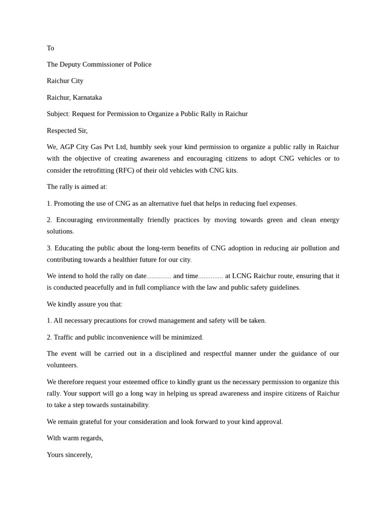 Rally Request for Raichur | PDF