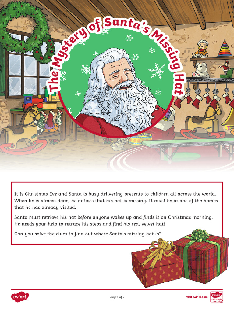Year 4 The Mystery of Santa_s Missing Hat Maths Mystery Game | PDF ...