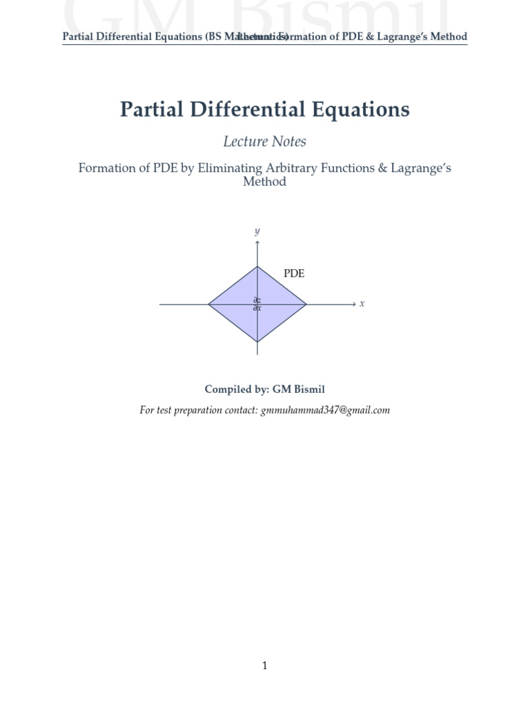 Pde Formatuon | PDF | Partial Differential Equation | Differential ...