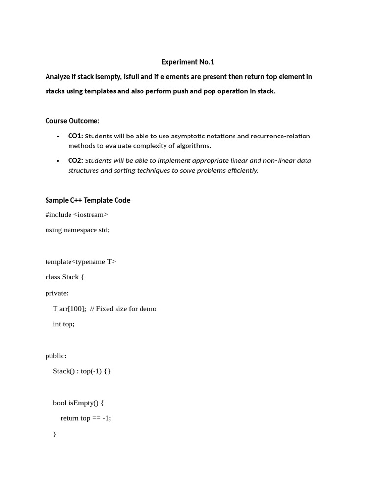 Experiment 1 With Code (1) | PDF | C++ | Computing