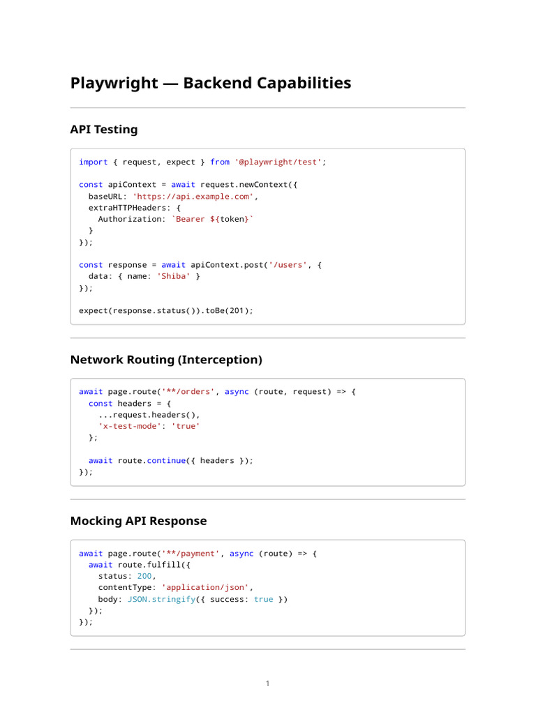 Playwright API Features | PDF