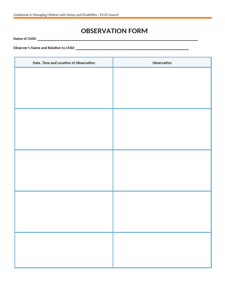 A.observation Form | PDF