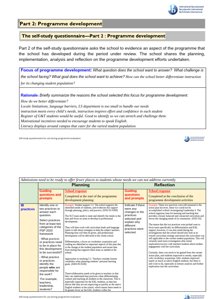 Copy of Programme Development Plan Sample | PDF | English As A Second ...