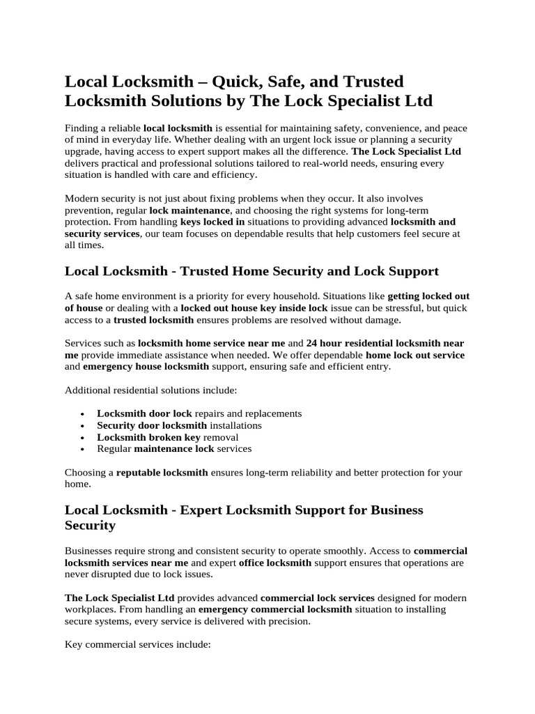 4 Guest Post TLS-Local Locksmith | PDF | Securities | Emergency