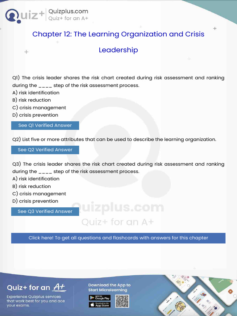 The Crisis Leader Shares the Risk Chart Created During Risk Assessment ...