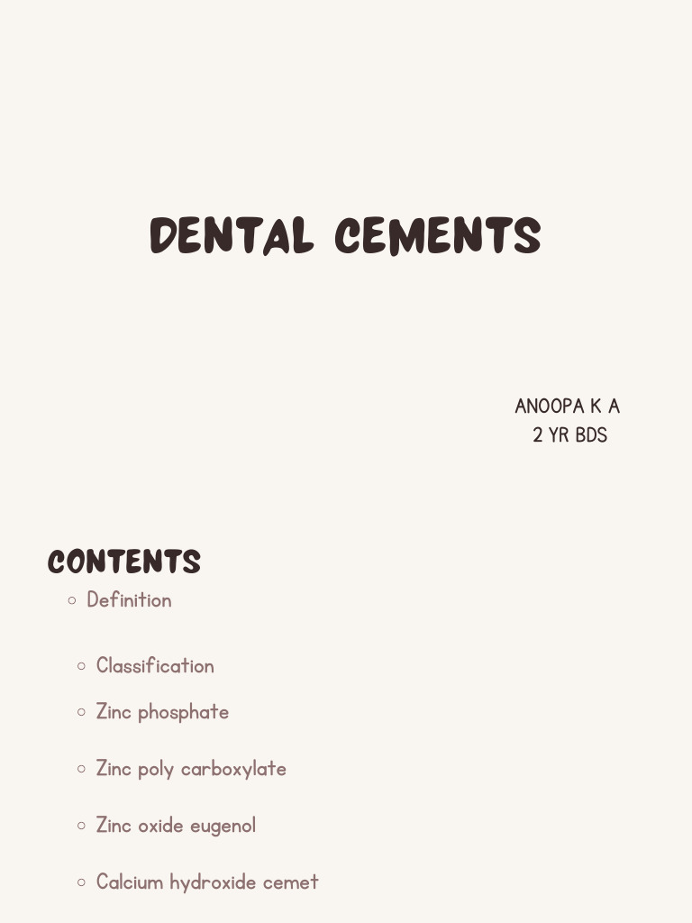 Dental Cements (2).Pptx (2).PDF | PDF | Physical Sciences | Materials